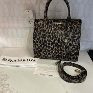 Brahmin Snow Leopard Caroline (like new) rare and hard to find